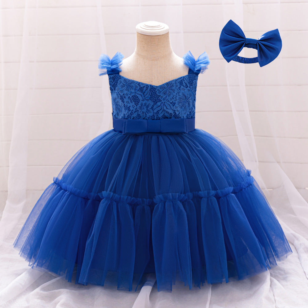 Amazon's new infant and toddler dresses, baby's first birthday party, wash dresses, suspenders, fluffy mesh skirts
