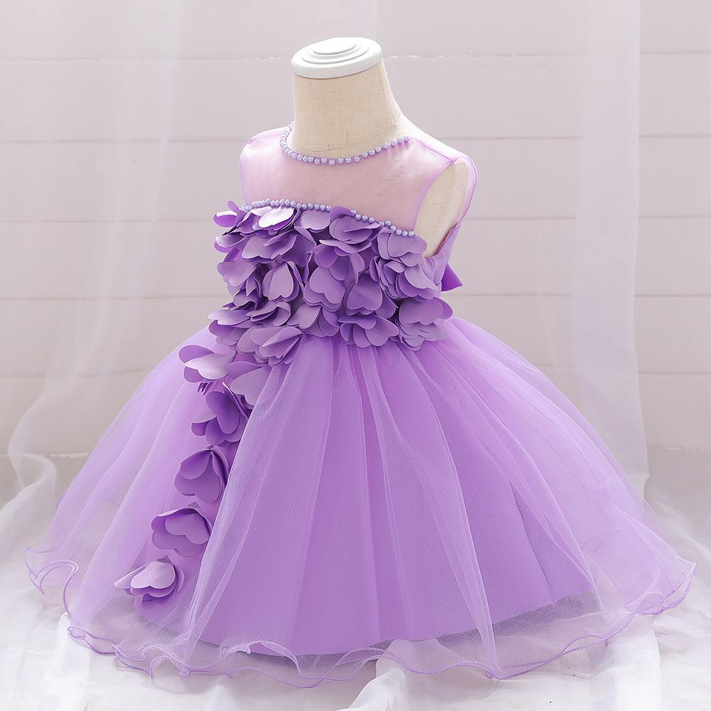 Girl baby dress baby full moon wash dress petal princess sweet baby birthday photography dress kids dress