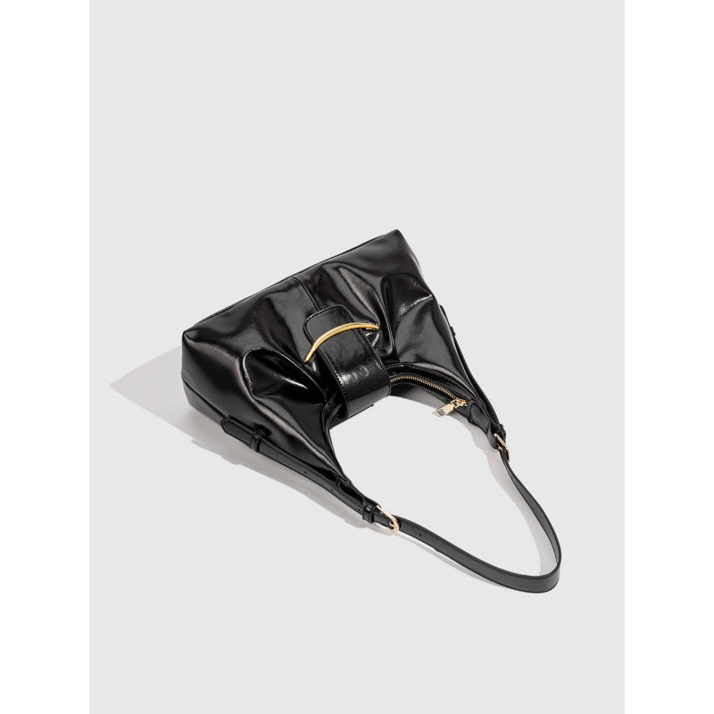 Premium single shoulder armpit bag women 2025 retro texture large capacity women's bag niche light luxury tote bag