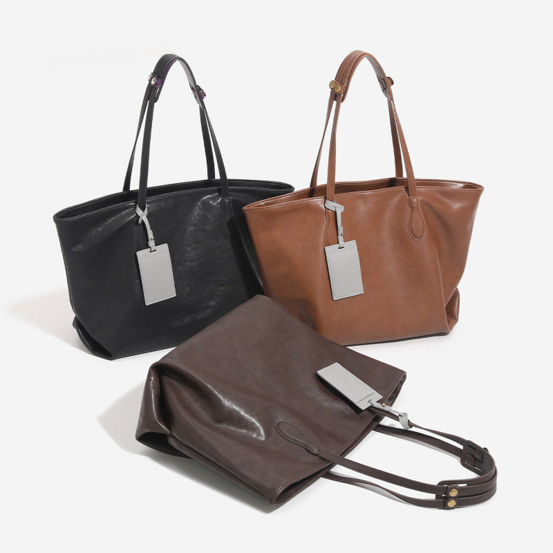 Niche design large-capacity tote bag women's 2025 new high-end texture casual commuting shoulder bag handbag