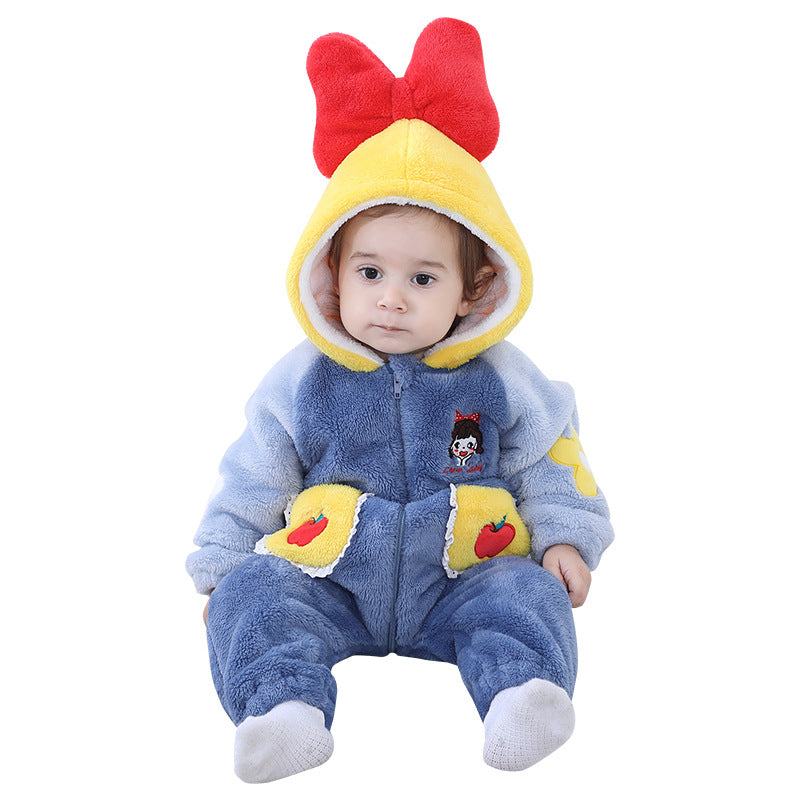 Qile Rabbit Autumn New 0-3 Year Old Infant Baby Cute Little Girl Embroidered One-piece Climbing Clothing Styling Clothing