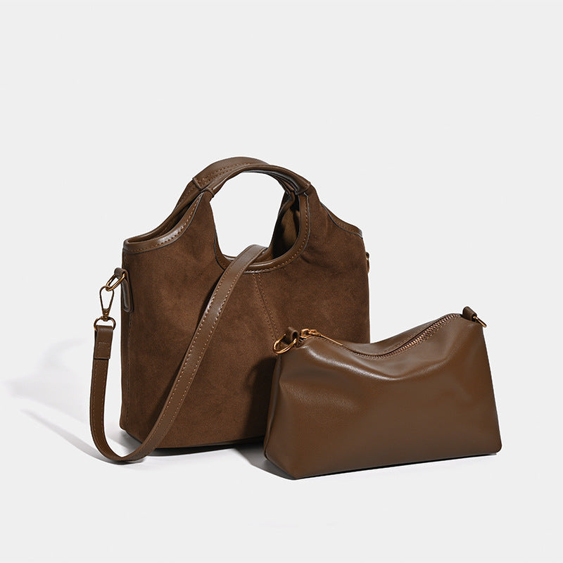 Cross-border niche design matte handbag women's bag 2025 new high-end shoulder bag tote bag casual messenger