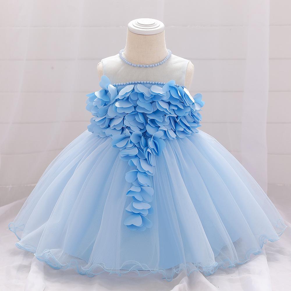 Girl baby dress baby full moon wash dress petal princess sweet baby birthday photography dress kids dress