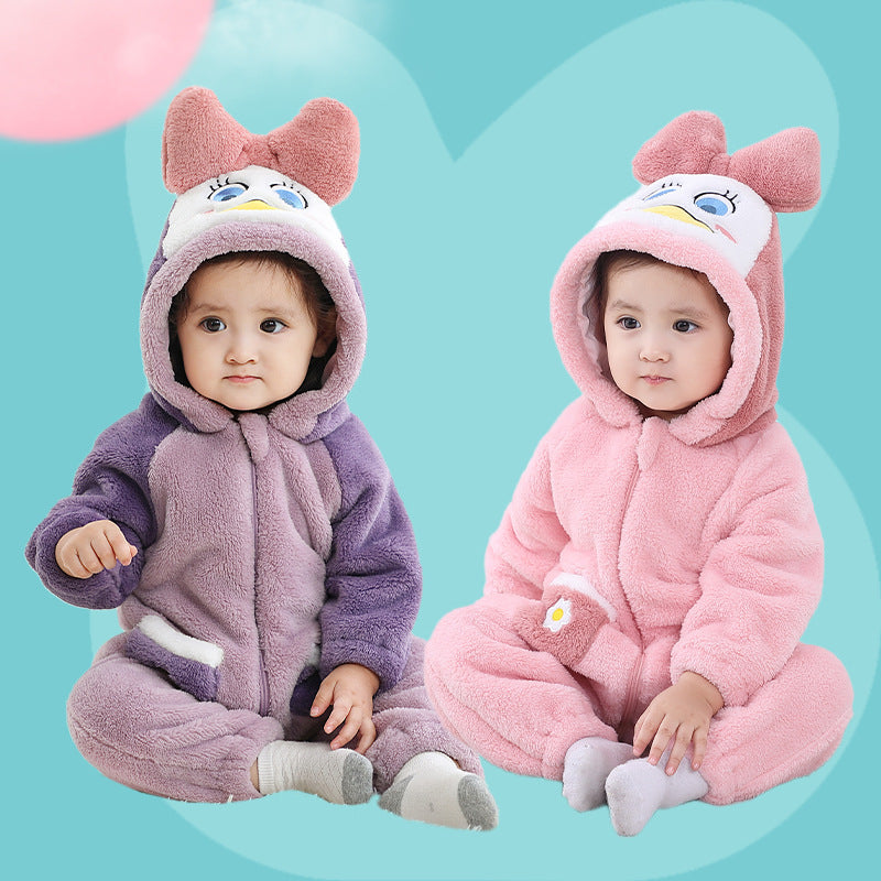 Spring and Autumn New Boys and Girls Children's Clothing Animal Cartoon Loose Romper Jumpsuit Going Out Climbing Clothing