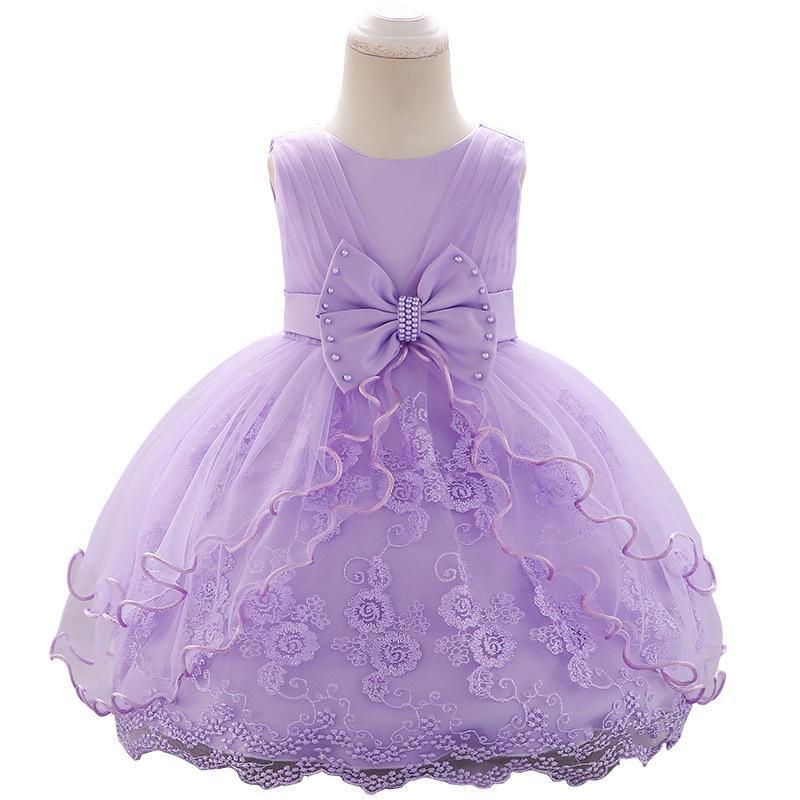 New infant girl princess puffy dress dress mesh flower girl birthday dress baby dress