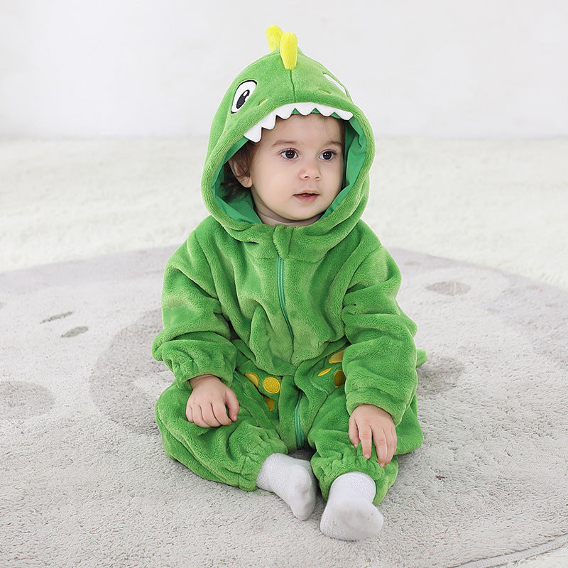 Qile Rabbit Spring and Autumn New Infant and Toddler Cute Styling Clothing 0-5 Year Old Baby Multi-colored Dinosaur Single Layer Romper