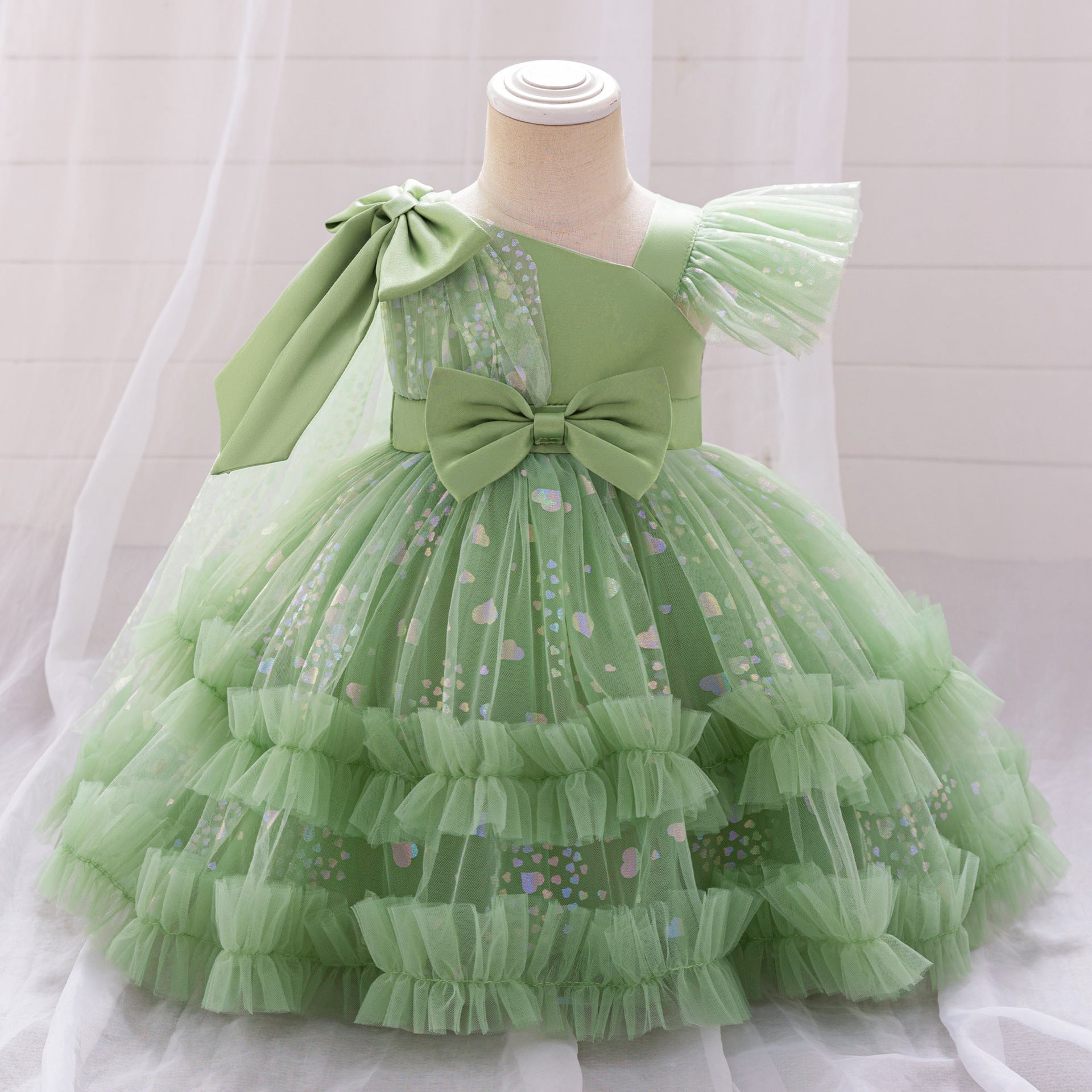 New baby girl children's dress sequined fluffy yarn princess dress, girl dress 1-5 years old kids dress
