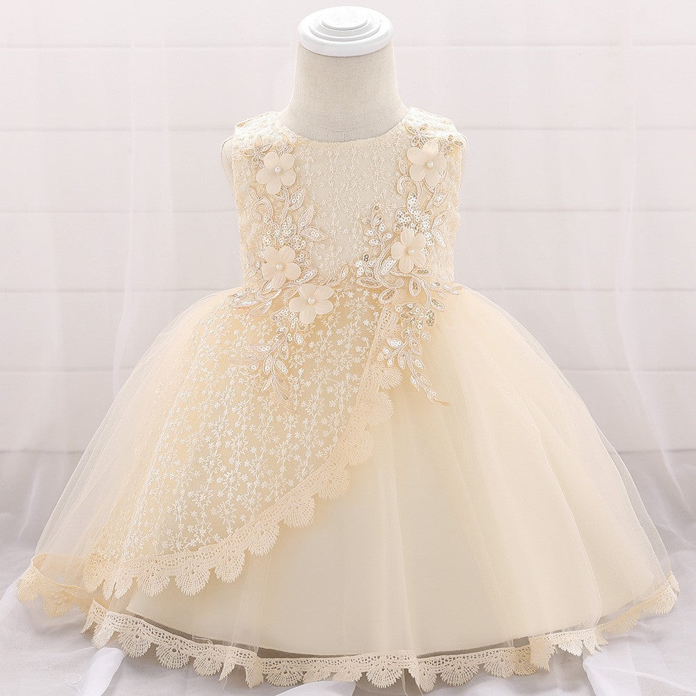 Foreign trade girls' birthday dress European and American new baby full moon wash sequined tutu skirt princess wedding dress European and American style
