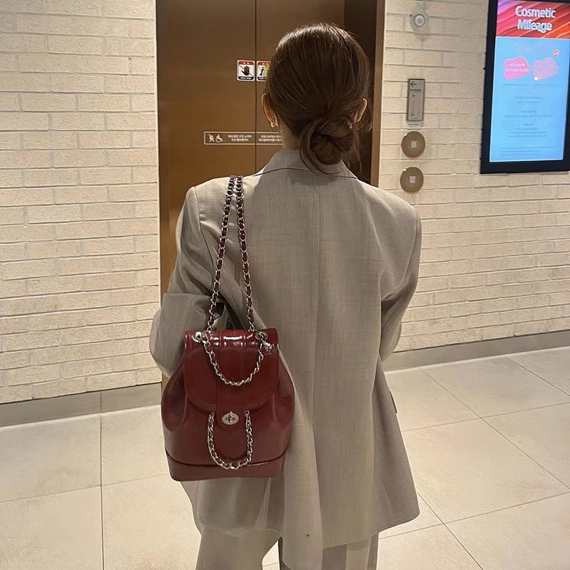 Korean Double Shoulder Chain Bucket Bag – Chic & Stylish