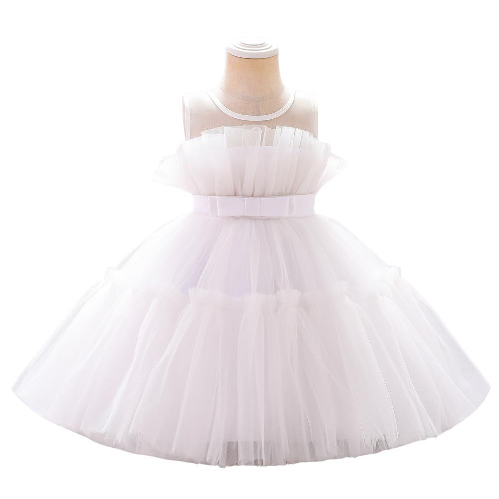 Foreign Trade Girls Dress Sleeveless Children's Festival Performance Dress Birthday Party Fluffy Yarn Princess Dress Little Princess