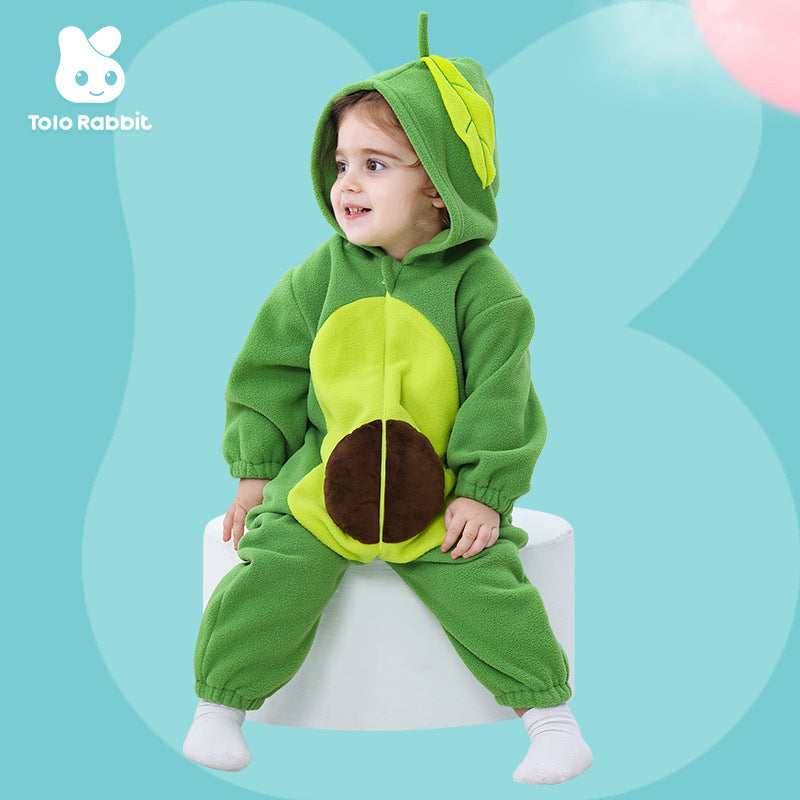 Qile Rabbit autumn new baby cute fruit-shaped Romper avocado-shaped one-piece Romper