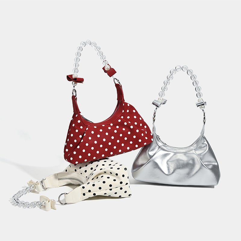 2025 niche design butterfly armpit bag women's autumn new silver fashion versatile shoulder messenger bag