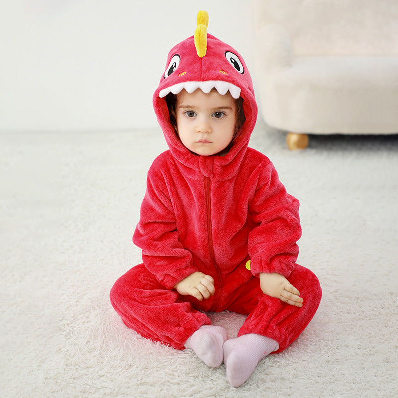 Qile Rabbit Spring and Autumn New Infant and Toddler Cute Styling Clothing 0-5 Year Old Baby Multi-colored Dinosaur Single Layer Romper