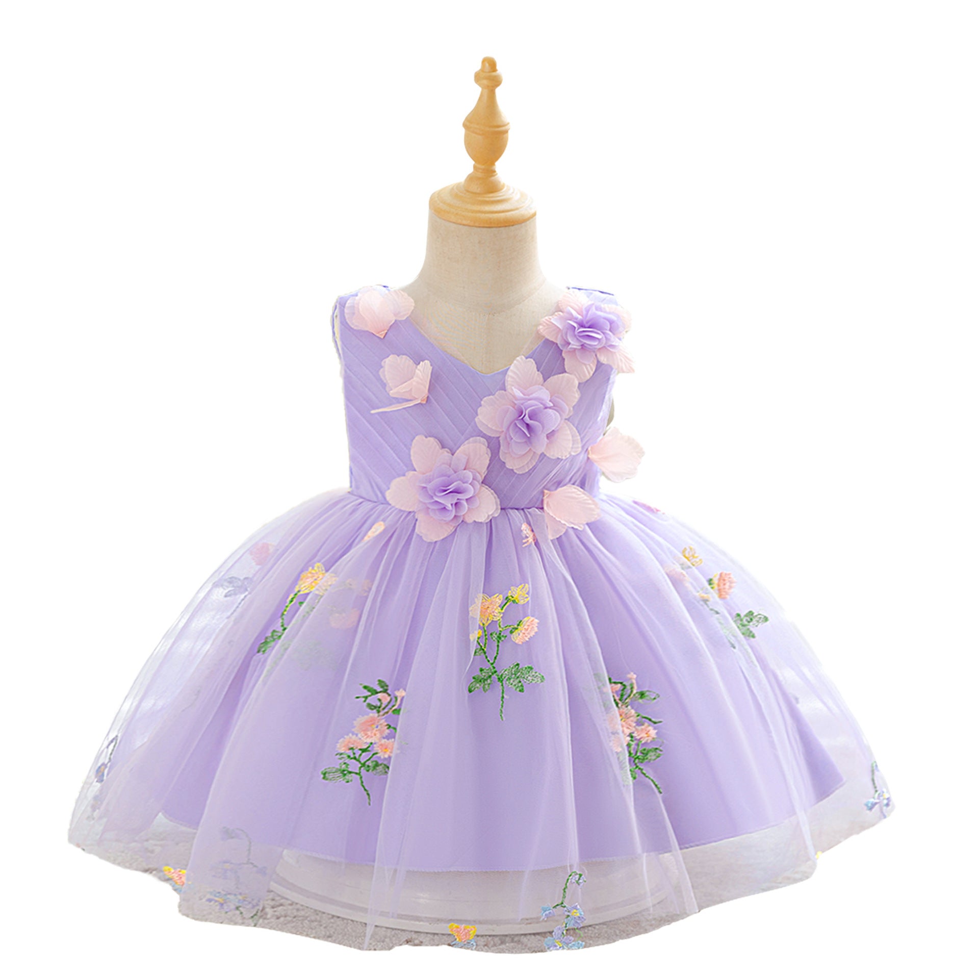 Children's fairy elf princess skirt girls light luxury high-end birthday catwalk campus host fluffy mesh skirt
