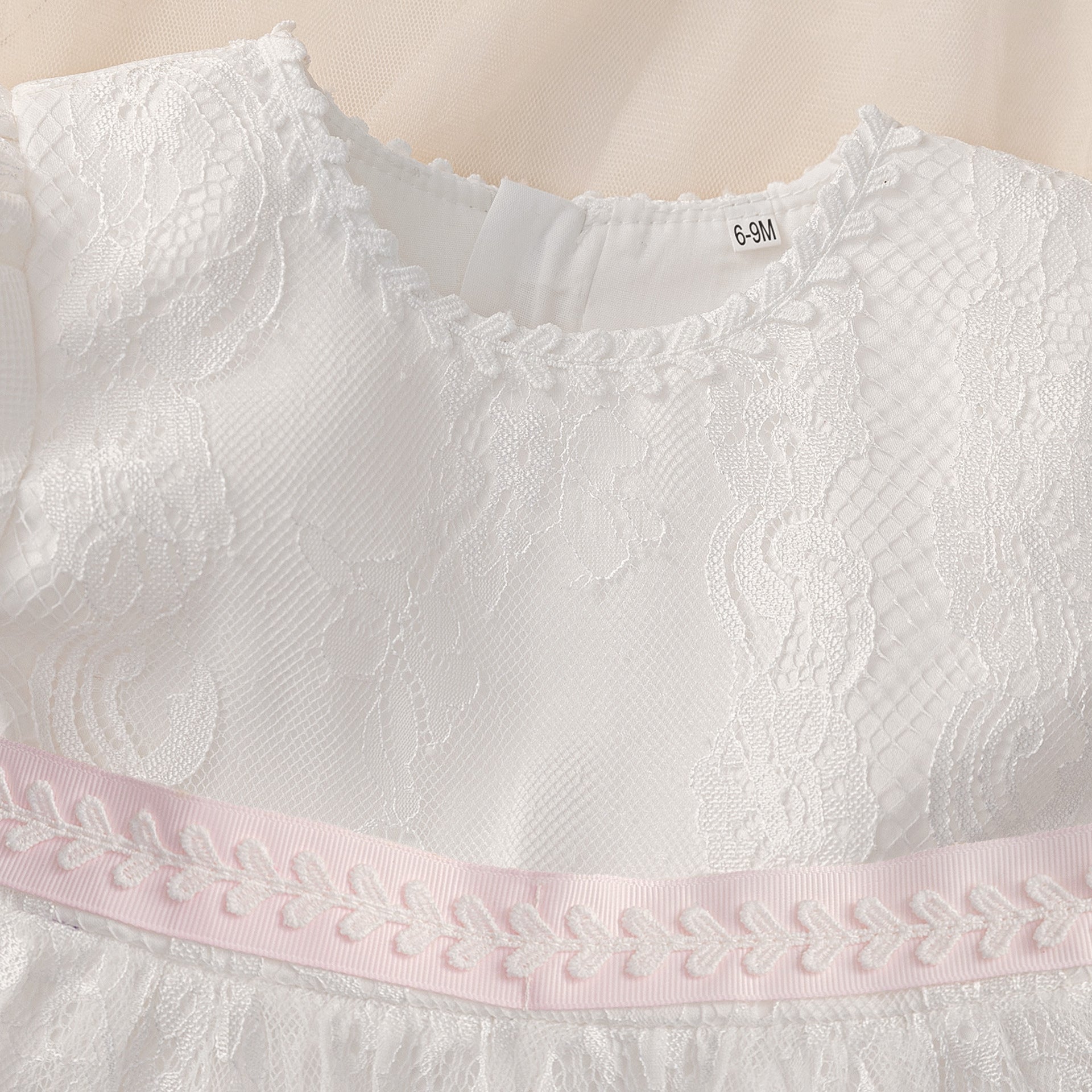 Cross-border one-year-old baby embroidered mesh tutu skirt infant bubble sleeve dress skirt girls 100th birthday dress