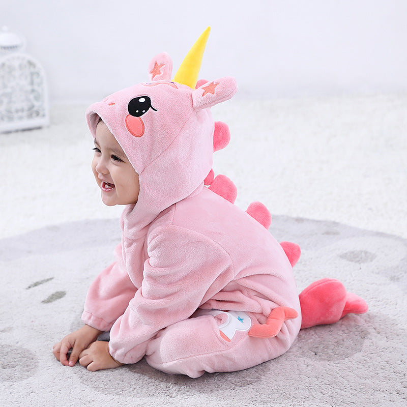 Qile Rabbit Spring and Autumn New Infant and Toddler Shape Romper Unicorn Shape One-piece Romper Climbing Suit
