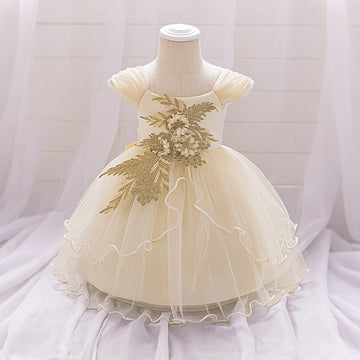 Amazon children's fluffy princess dress flower girl wedding dress girl baby grab week dress birthday party dress dress dress