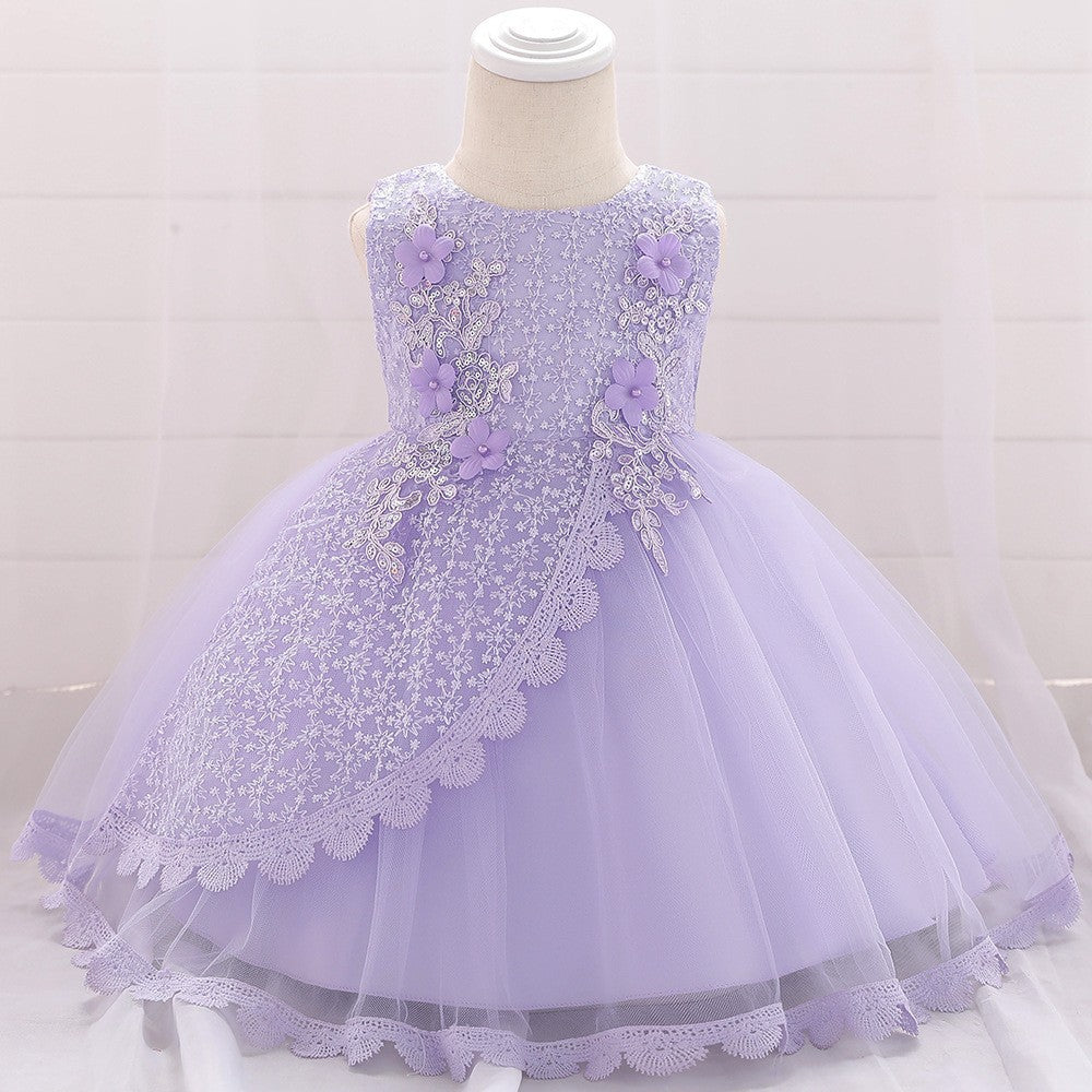 Foreign trade girls' birthday dress European and American new baby full moon wash sequined tutu skirt princess wedding dress European and American style