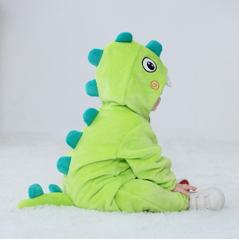 Qile Rabbit Spring and Autumn New Infant and Toddler Cute Styling Clothing 0-5 Year Old Baby Multi-colored Dinosaur Single Layer Romper