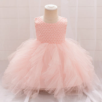 2025 new children's princess dress girls dress mesh fringed dress infant first birthday dress
