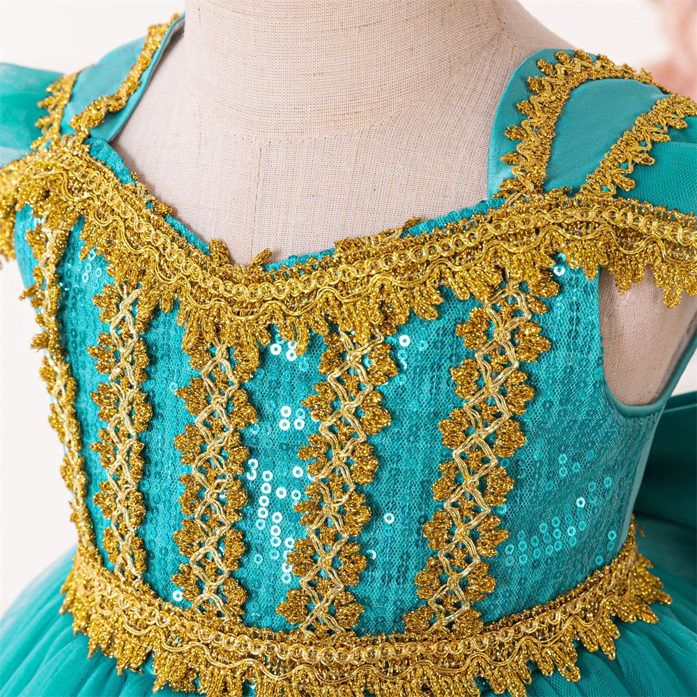 Amazon search banner magic lamp infant princess dress children embroidered mesh dress jasmine princess performance dress