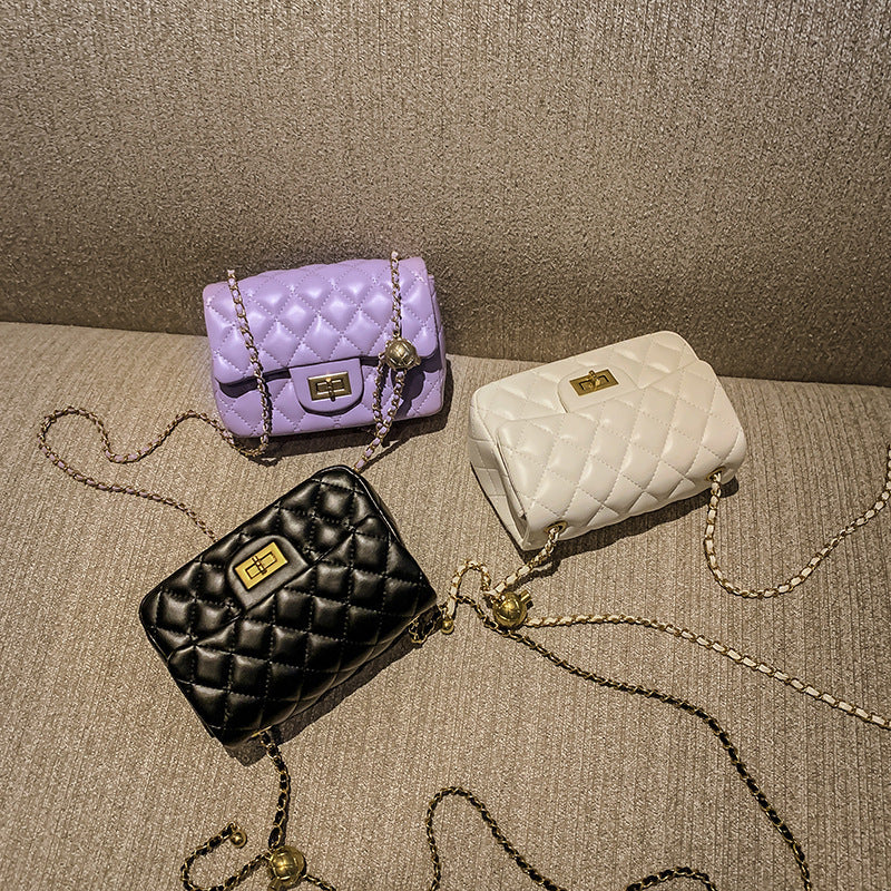 Rhombus Chain Crossbody Shoulder Bag – Trendy Fashion Square Bag