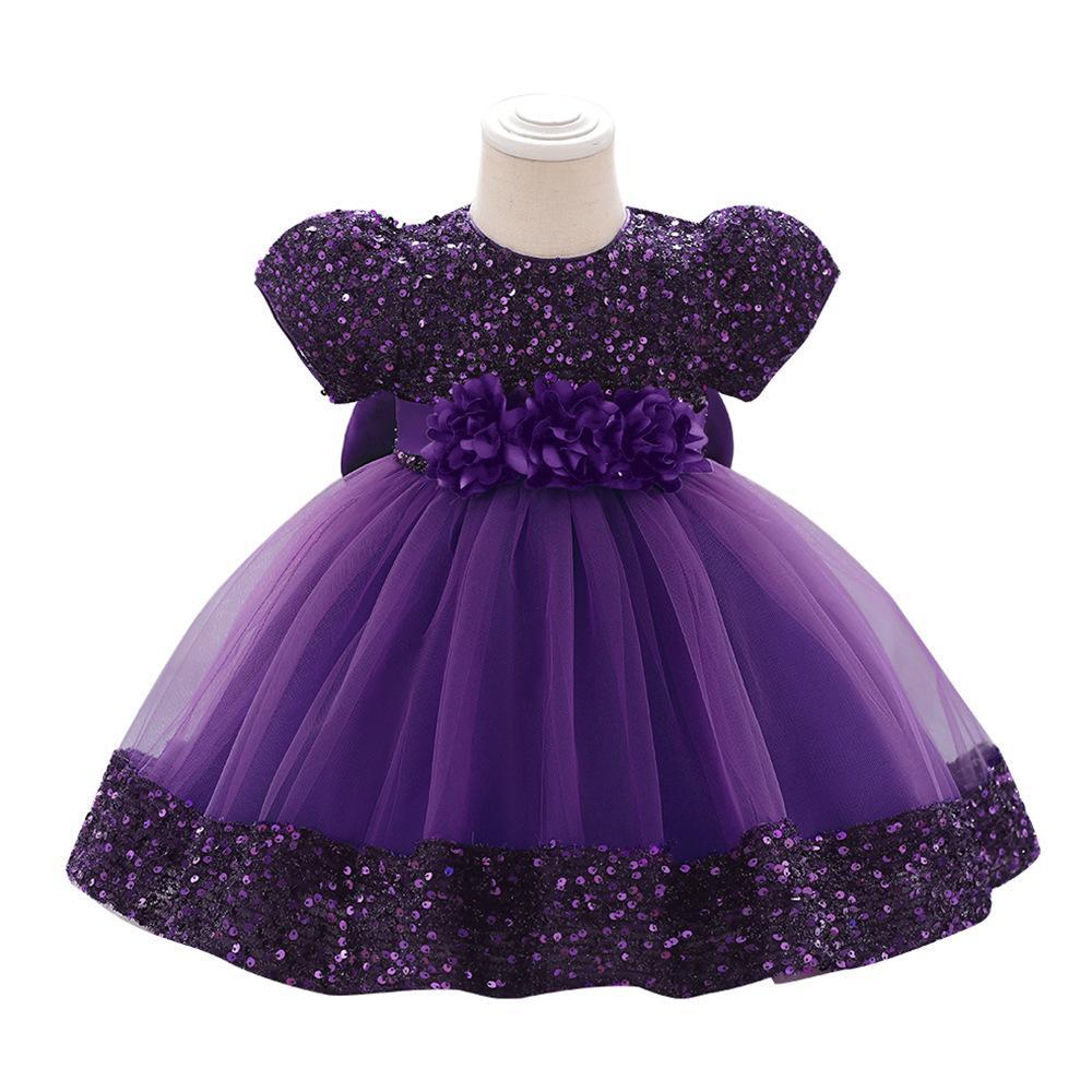 Foreign trade new baby girl dress, sequined tutu dress, female treasure mesh party catwalk dress, birthday banquet dress