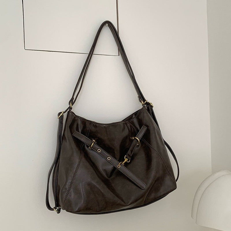 Maillard retro backpack autumn and winter 2025 new fashion simple shoulder tote bag casual large capacity backpack