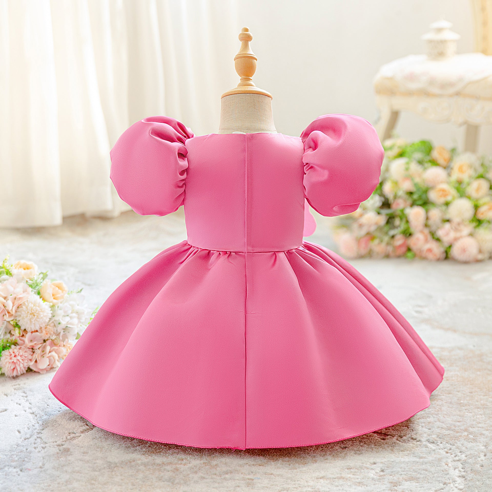 Ins children princess dress girls year old banquet dress baby baby flower girl wedding dress big flower dress