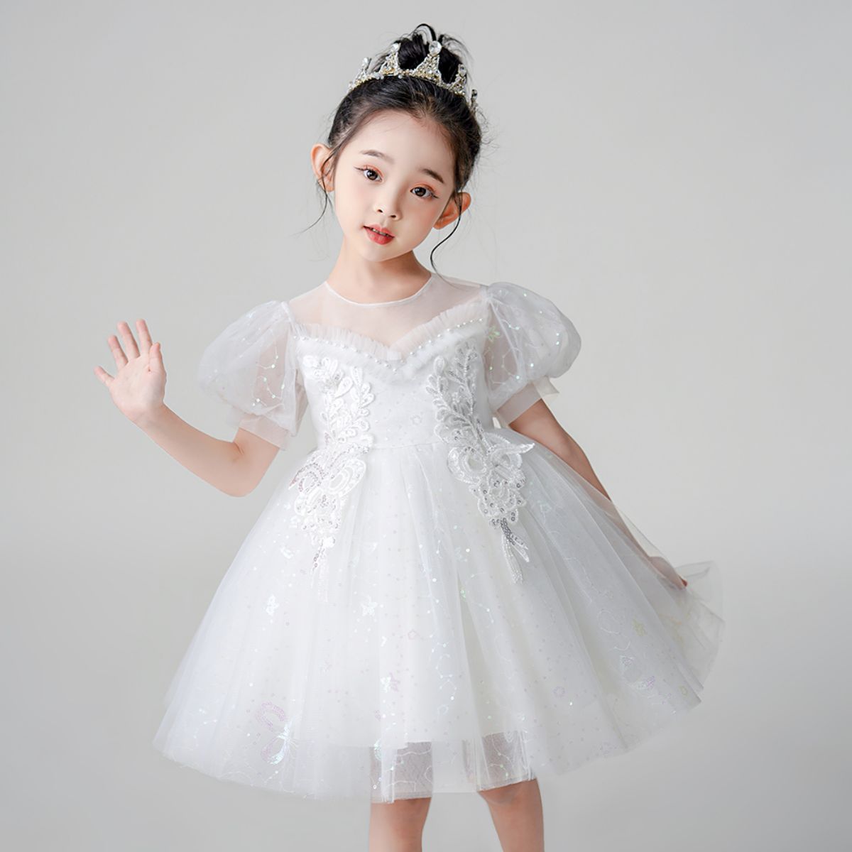 Bubble sleeve princess dress