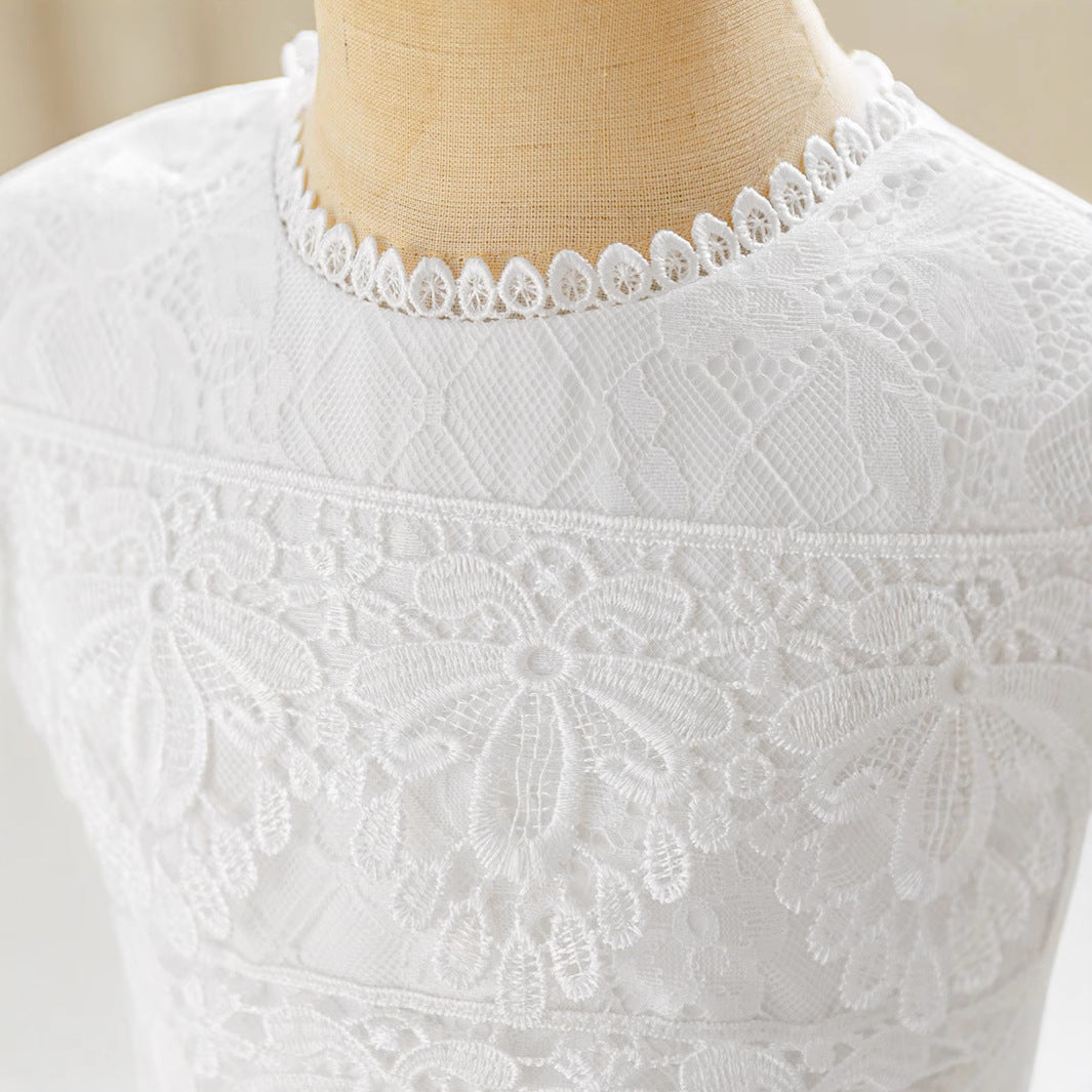 Cross-border children's birthday princess dress lace flower girl wedding dress tutu skirt little girl's first birthday wash dress spot