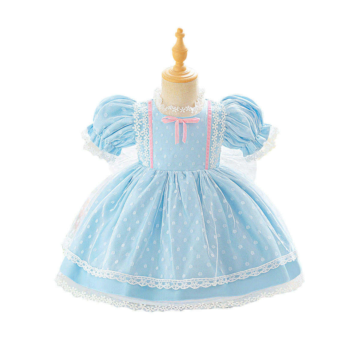 Spot Lolita Princess Dress Girls Kulomie Dress Summer Children's Lace Mesh Dress Dress
