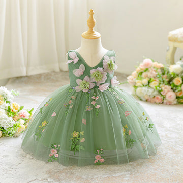 Children's fairy elf princess skirt girls light luxury high-end birthday catwalk campus host fluffy mesh skirt