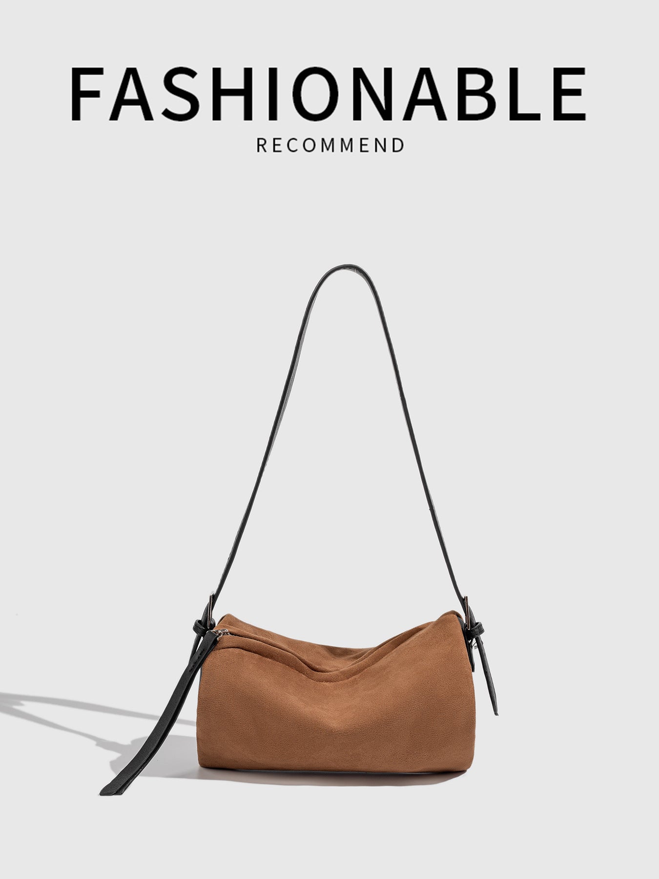 2025 autumn and winter retro suede cylinder bag women's niche design small soft bag feeling suede matte pillow bag