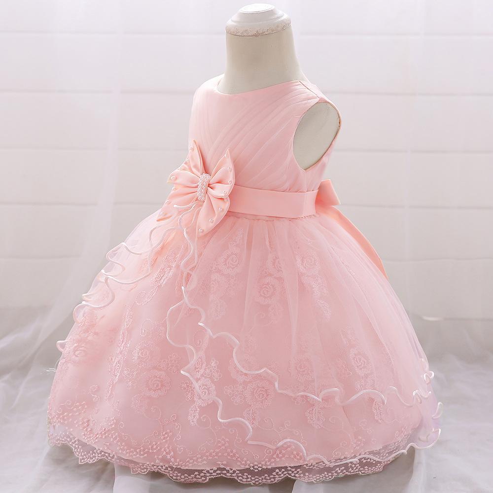 New infant girl princess puffy dress dress mesh flower girl birthday dress baby dress