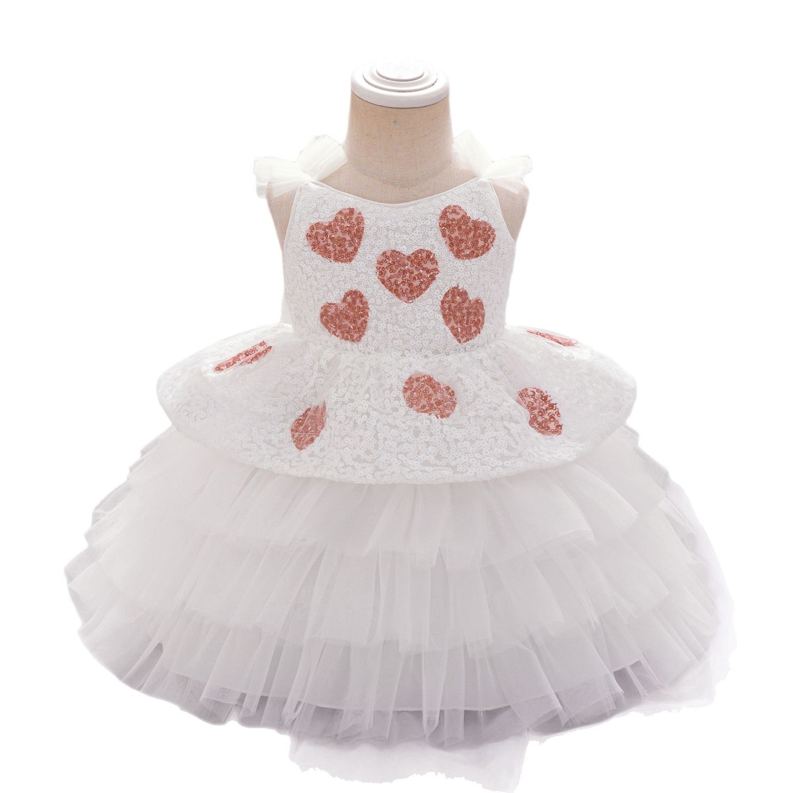 Girls' dress European and American flying sleeves fluffy cake princess dress host piano performance catwalk dress factory wholesale