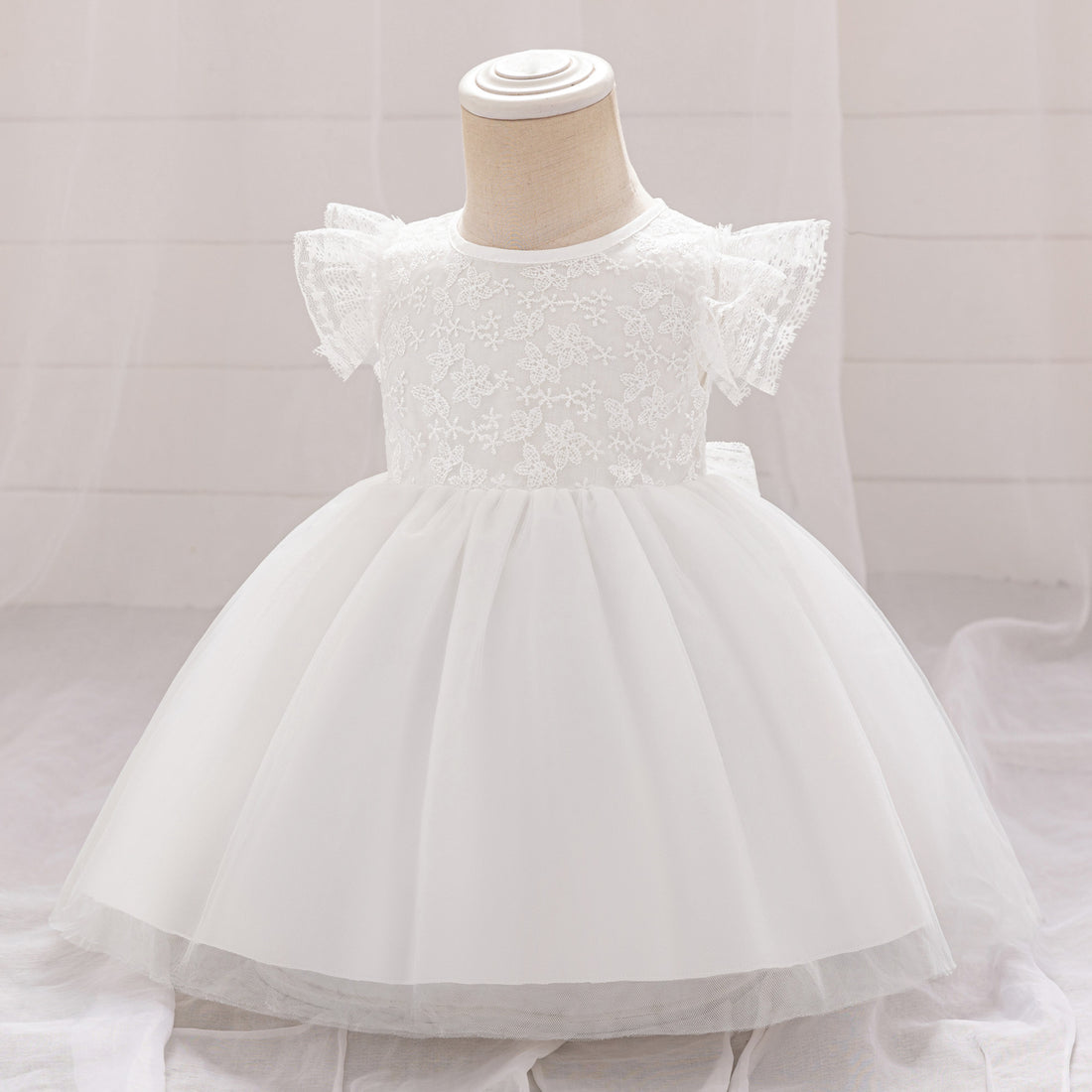 Foreign trade new baby first-year washing dress infant flying sleeve mesh skirt girls birthday party dress