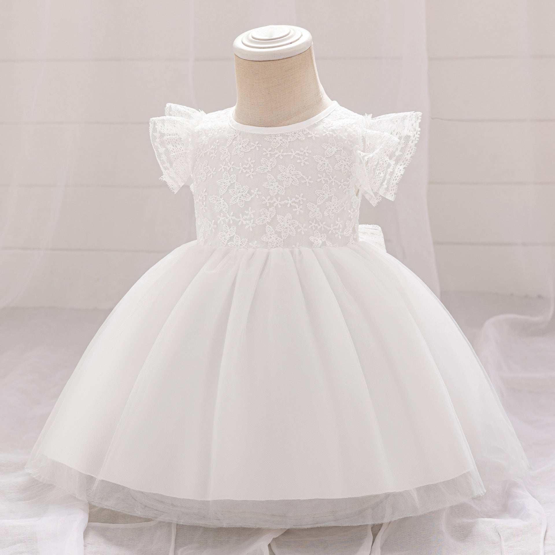 Foreign trade new baby first-year washing dress infant flying sleeve mesh skirt girls birthday party dress