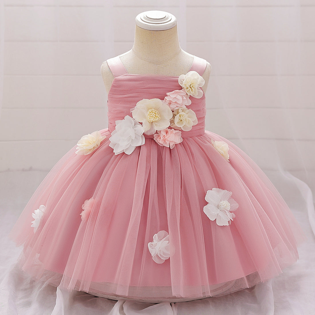 2024 New Girls Princess Dress Children's Dress Birthday Party Dress Flower Girl Dress Mesh Elf Skirt