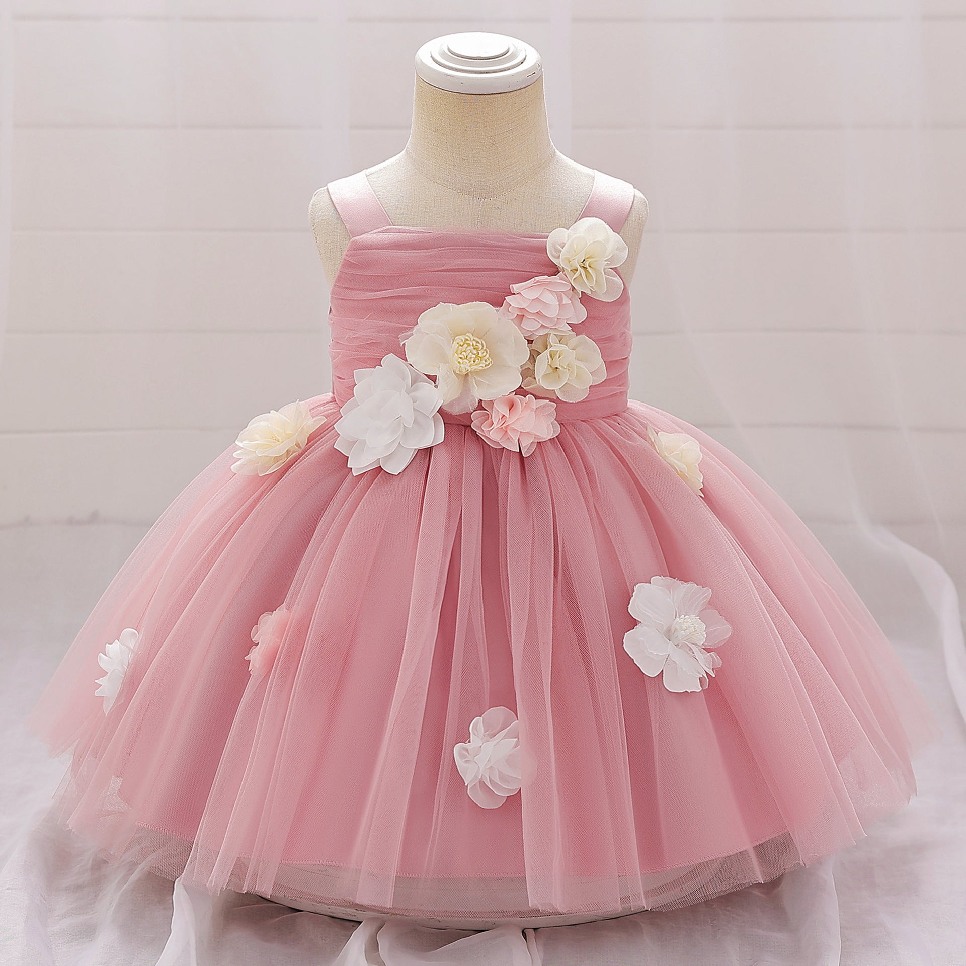 2024 New Girls Princess Dress Children's Dress Birthday Party Dress Flower Girl Dress Mesh Elf Skirt