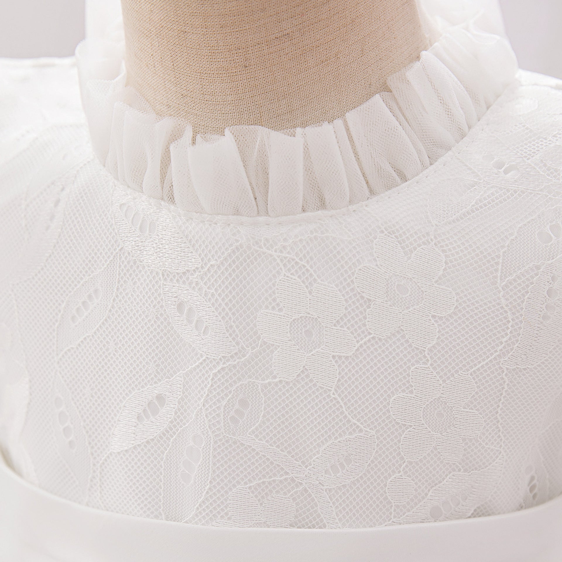 2024 New Girls' Wash Dress White Children's Dress Mesh Princess Dress Lace Embroidered Dress Yearly Dress