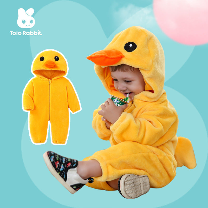 Qile Rabbit autumn new baby outing clothes wholesale flannel three-dimensional shape one-piece Romper Total link