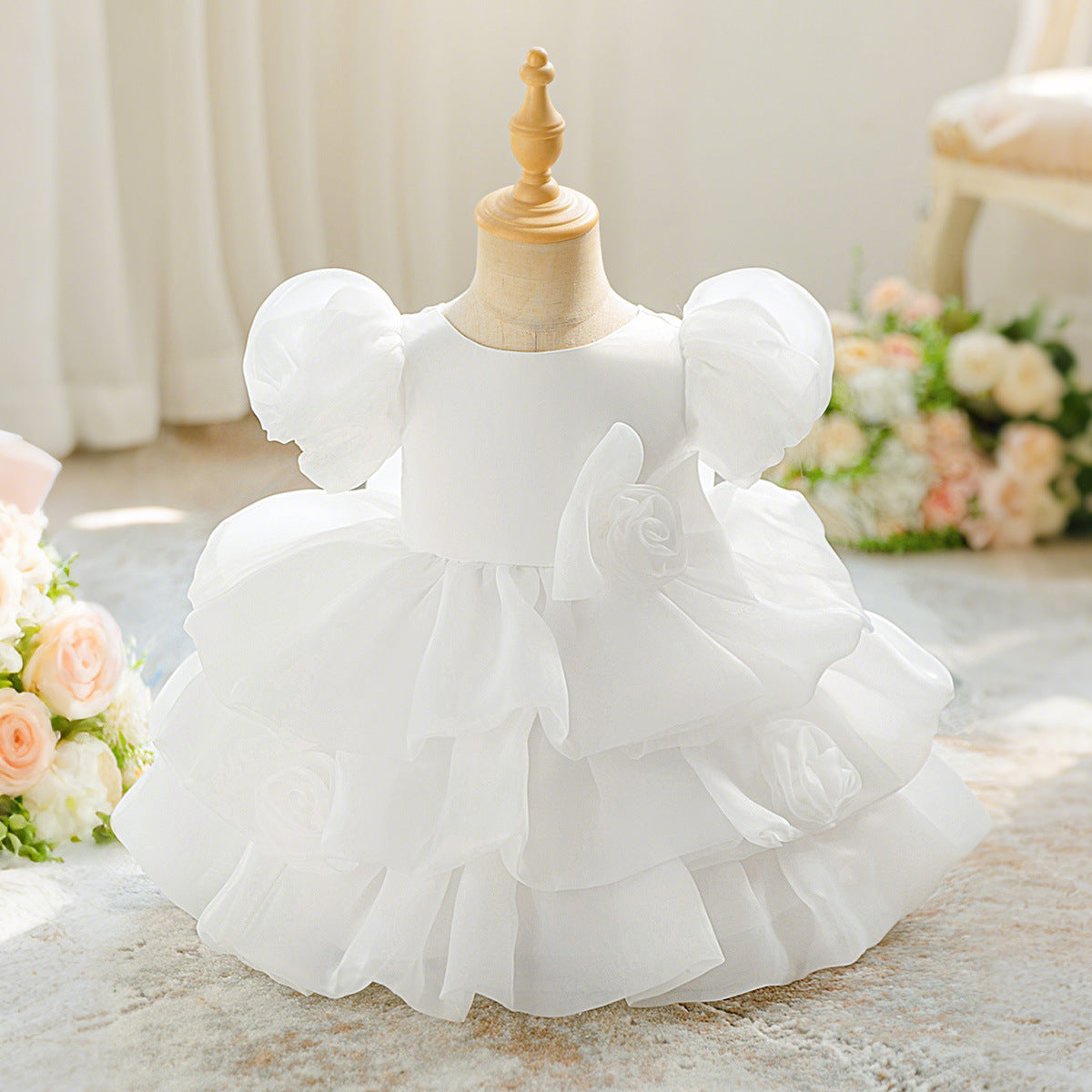 European, American Amazon Girls' Year Dress Dress Baby Fluffy Cake Dress Children's Flower Princess Dress Banquet Dress