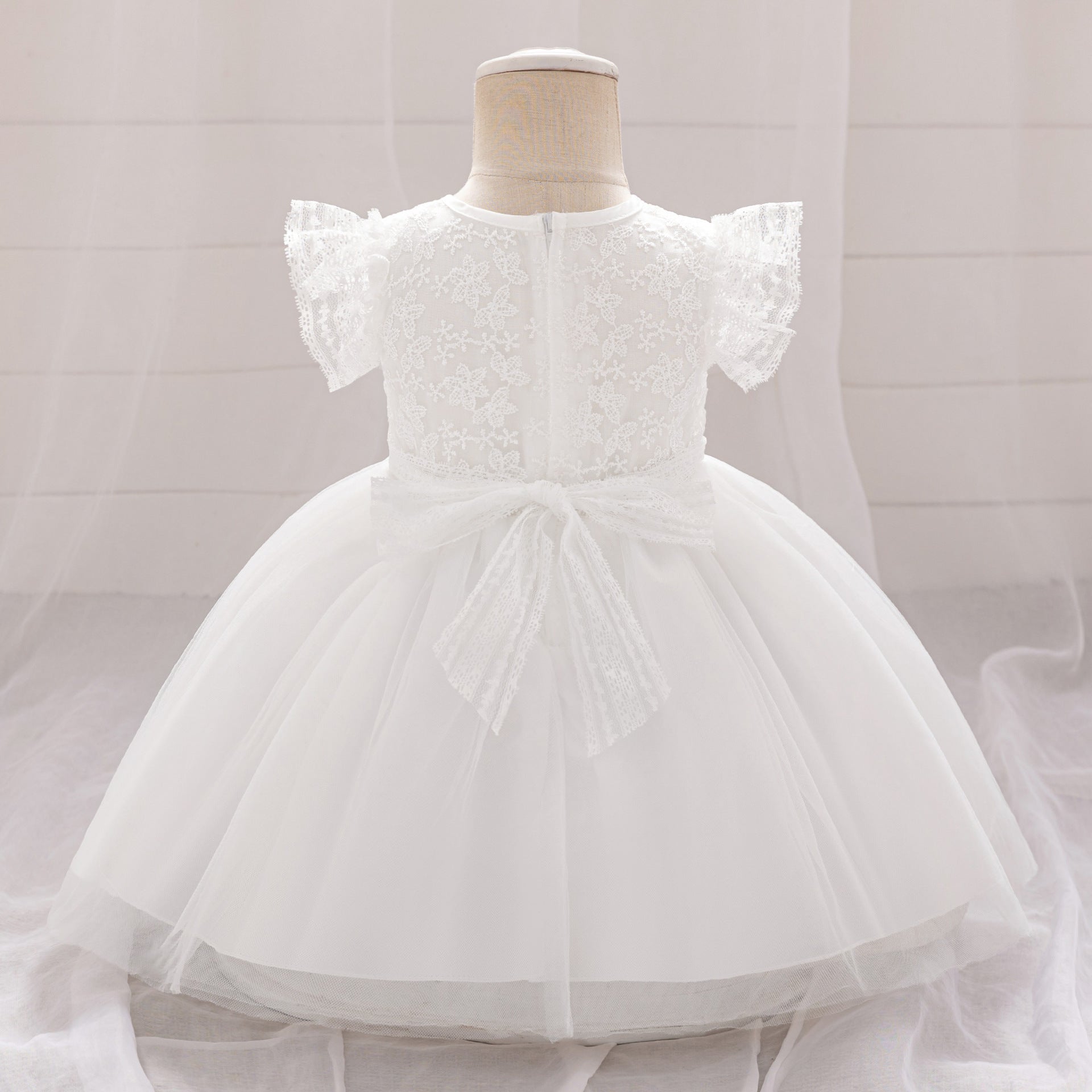 Foreign trade new baby first-year washing dress infant flying sleeve mesh skirt girls birthday party dress