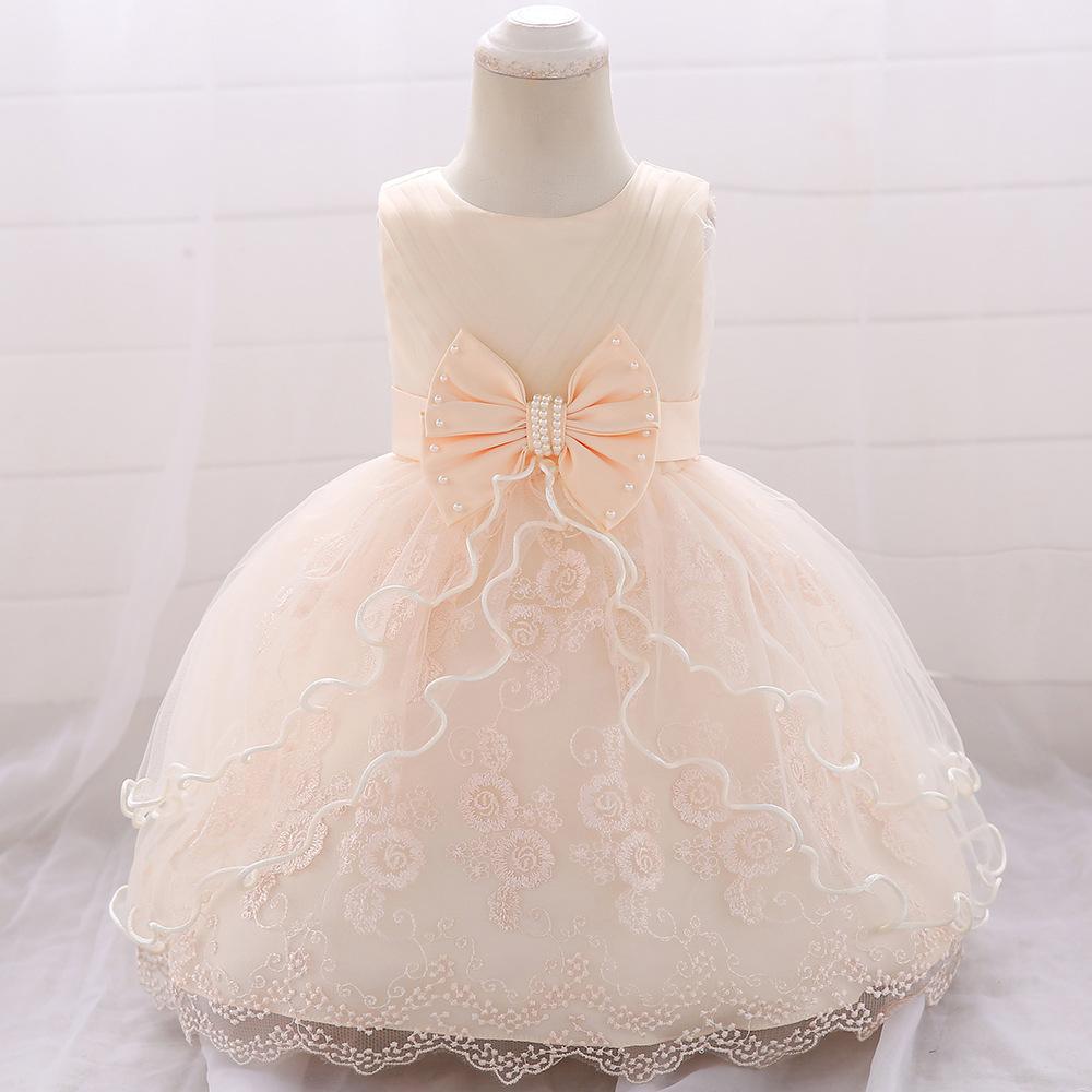 New infant girl princess puffy dress dress mesh flower girl birthday dress baby dress