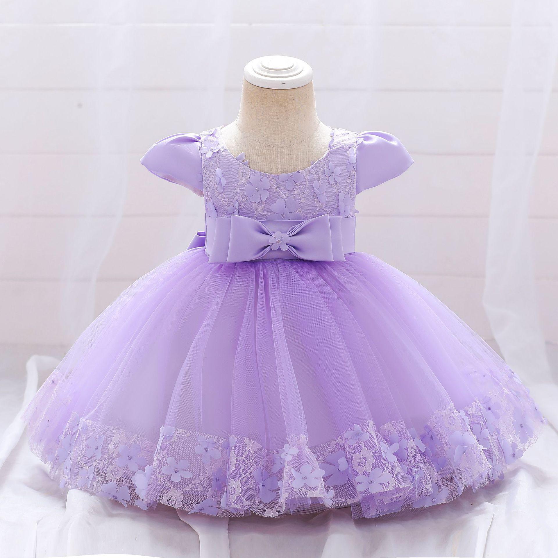 Cross-border supply Children's fluffy princess dress skirt applique cotton lining Baby girl one-year-old dress skirt kids