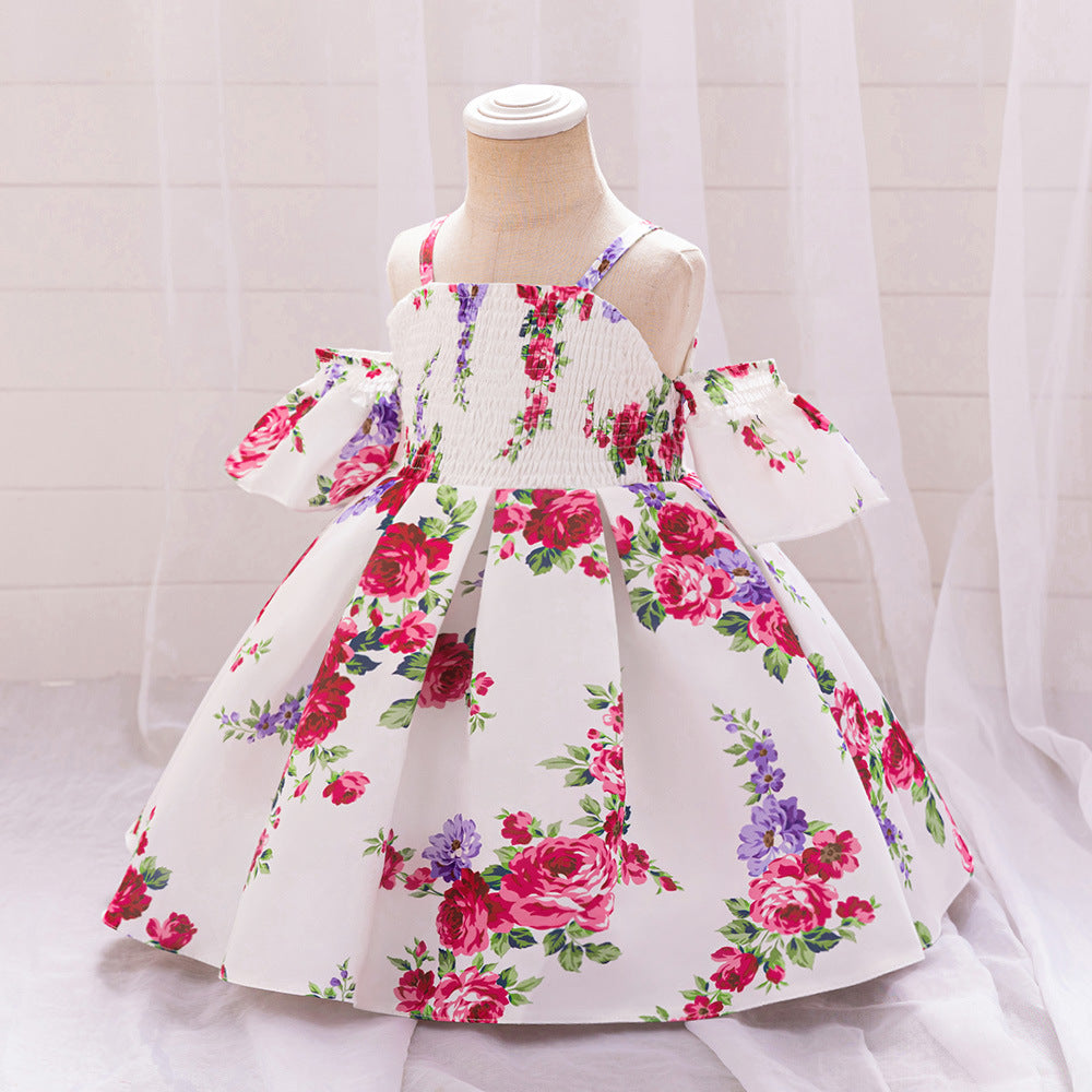 AliExpress Baby Year Old Flower Girl Dress Infant Suspender Wedding Dress Dress Girl Baby Hundred Days Capture Week Dress