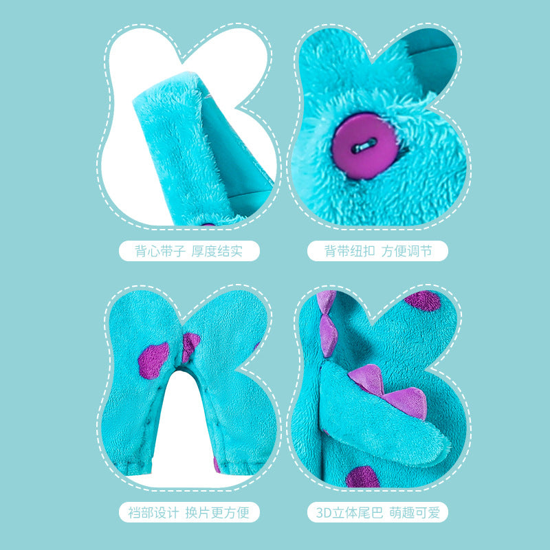 Qile Rabbit autumn new infant and toddler comfortable single-layer shape overalls, little monster shape overalls