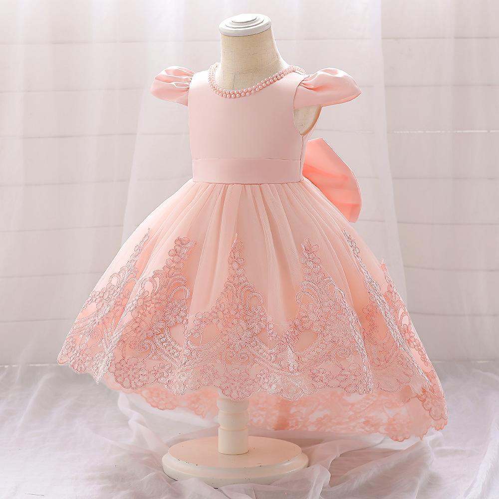 Princess new girls dress trailing puffy gauze skirt children's stage catwalk performance dress birthday banquet gift