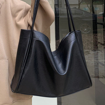 Soft Leather Large-Capacity Tote Bag